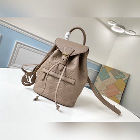 LV Модель M45410 Коричнево-серый Маленький рюкзак Изготовлена из