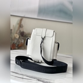 LV Модель： M58495 Синий кожаный рюкзак Christopher XS Это упроще