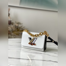 LV Модель： M58715 Белая сумка Twist Изготовлена из зернистой кож