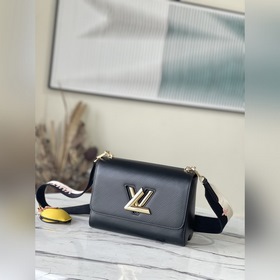 LV Артикул： M20680 Черный Средняя сумка Twist Изготовлена из зе