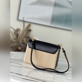 LV Модель： M57648 Черная плетеная сумка Twist среднего размера Л