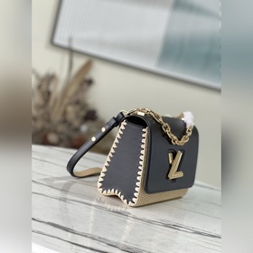 LV Модель： M57648 Черная плетеная сумка Twist среднего размера Л