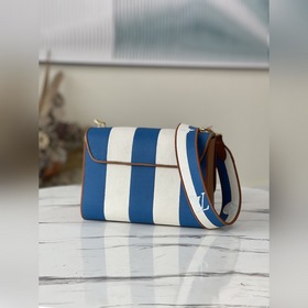 LV Артикул： M57659 Синяя сумка TWIST среднего размера с полоскам