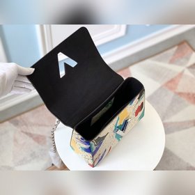 LV Модель M53857 Twist Сумка среднего размера Яркий принт Splash,