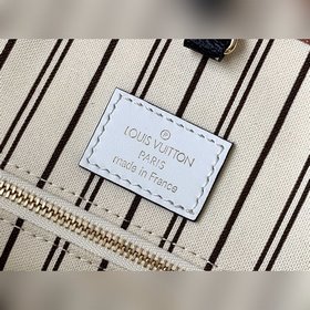 LV Модель M44576 Бело-коричневая сумка ONTHEGO с леопардовым прин
