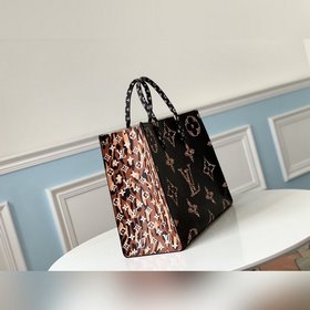 LV Модель M44576 Черно-белая сумка с леопардовым принтом ONTHEGO 