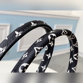 LV Модель M44576 Черно-белая сумка с леопардовым принтом ONTHEGO 