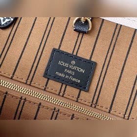 LV Модель M44576 Черно-белая сумка с леопардовым принтом ONTHEGO 