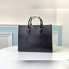 LV Модель M56080 Черный Onthego Средняя сумка-тоут Изготовлена из