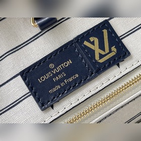 LV Артикул： M20815 Большая сумка OnTheGo синей кожей Изготовлена