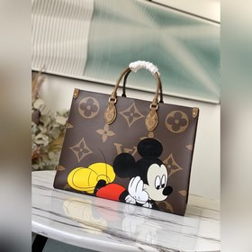 LV Артикул： M44576 Сумка ONTHEGO с шелкографией Микки Мауса Для
