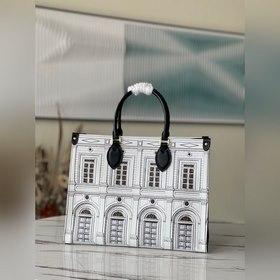 LV Артикул： M59264 Серия «Лувр» Сумка Дно сумки укреплено кожей