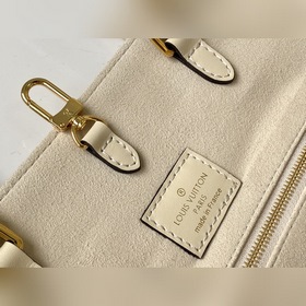 LV Артикул： M45495 Кремовый белый Средняя сумка OnTheGo Мотив M