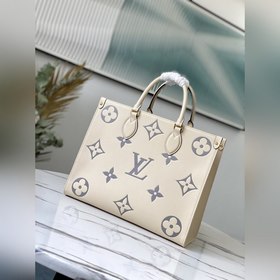 LV Артикул： M45495 Кремовый белый Средняя сумка OnTheGo Мотив M