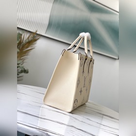LV Артикул： M45495 Кремовый белый Средняя сумка OnTheGo Мотив M