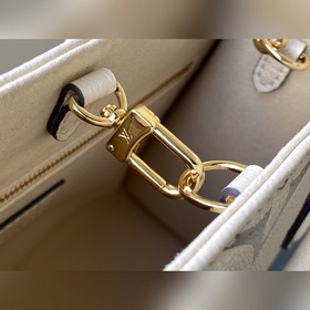 LV Артикул： M45654 Молочно-белая/нежно-розовая сумка Onthego Sma