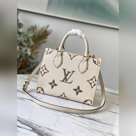 LV Артикул： M45654 Молочно-белая/нежно-розовая сумка Onthego Sma