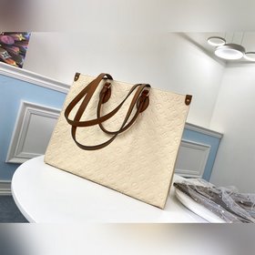LV Модель M44921 Сумка ONTHEGO цветабрикосового цвета с тиснением