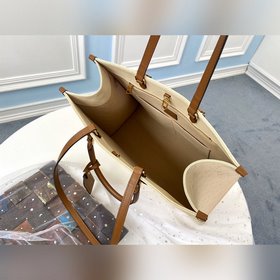 LV Модель M44921 Сумка ONTHEGO цветабрикосового цвета с тиснением