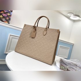 LV Модель M44933 Светло-коричневая сумка ONTHEGO с тиснением Для