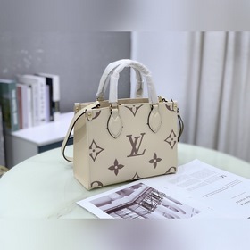LV Артикул： M45654 Белый Onthego Маленькая сумка Tote Вдохновленн