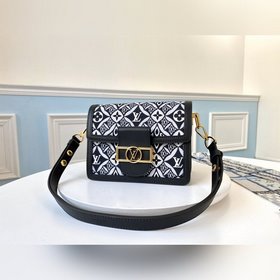 LV Модель M57172 Черная сумка через плечо с узором «Old Flower» Н