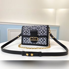 LV Модель M57211 Черная сумка через плечо с классическим узором Н