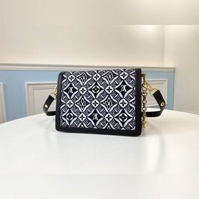 LV Модель M57211 Черная сумка через плечо с классическим узором Н
