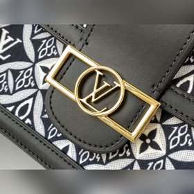 LV Модель M57211 Черная сумка через плечо с классическим узором Н