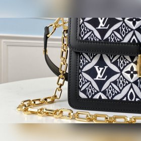 LV Модель M57211 Черная сумка через плечо с классическим узором Н