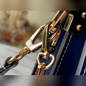 LV Средняя сумка Dauphine Артикул： M59631 Джинсовый синий Эта с