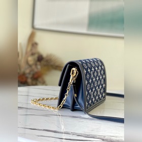 LV Средняя сумка Dauphine Артикул： M59631 Джинсовый синий Эта с
