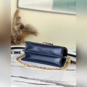 LV Средняя сумка Dauphine Артикул： M59631 Джинсовый синий Эта с