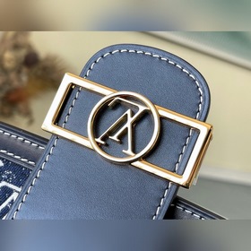 LV Средняя сумка Dauphine Артикул： M59631 Джинсовый синий Эта с