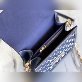 LV Средняя сумка Dauphine Артикул： M59631 Джинсовый синий Эта с