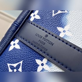 LV Модель M45121 Синяя сумка Keepall Bandoulière 50 (с плечевым р