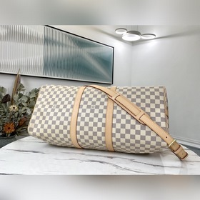 LV Артикул： N41427 KEEPALL 50 с белыми клетками (с плечевым ремн