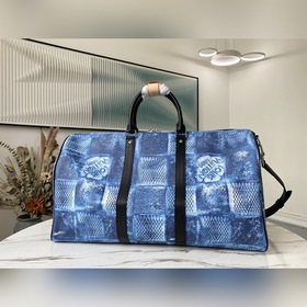 LV Артикул： N50069 Синяя сумка KEEPALL BANDOULIèRE 50 Эта сумка 