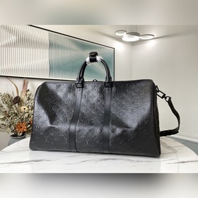 LV Модель： M44810 Keepall Bandoulière 50 Кожа Monogram Shadow с