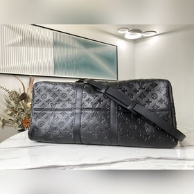 LV Модель： M44810 Keepall Bandoulière 50 Кожа Monogram Shadow с