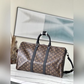 LV Модель： M56711 Черная сумка для путешествий с узором «старая 