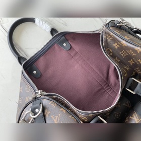 LV Модель： M56711 Черная сумка для путешествий с узором «старая 