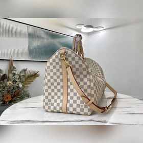 LV Модель： N41429 KEEPALL 55 с белыми клетками (с плечевым ремне