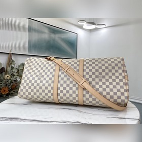 LV Модель： N41429 KEEPALL 55 с белыми клетками (с плечевым ремне