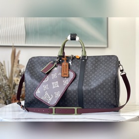 LV Артикул： M56856 Черный с цветочным узором KEEPALL BANDOULIER