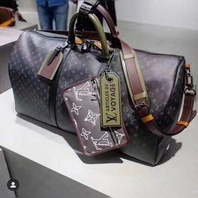 LV Артикул： M56856 Черный с цветочным узором KEEPALL BANDOULIER