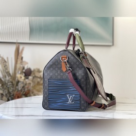 LV Артикул： M56856 Черный с цветочным узором KEEPALL BANDOULIER