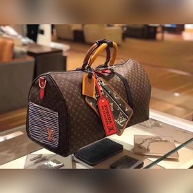 LV Модель M45988 KEEPALL 50 с небольшим цветочным узором (с плеч
