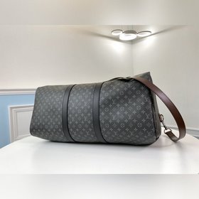 LV Модель M58669 KEEPALL Дорожная сумка с черным цветочным принто