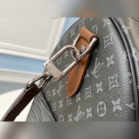 LV Модель M58669 KEEPALL Дорожная сумка с черным цветочным принто
